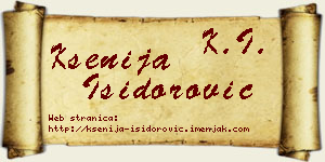 Ksenija Isidorović vizit kartica